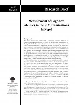 Measurement of Cognitive Abilities in the SLC Examinations in Nepal