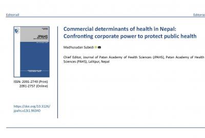 Commercial Determinants of Health in Nepal: Confronting Corporate Power to Protect Public Health